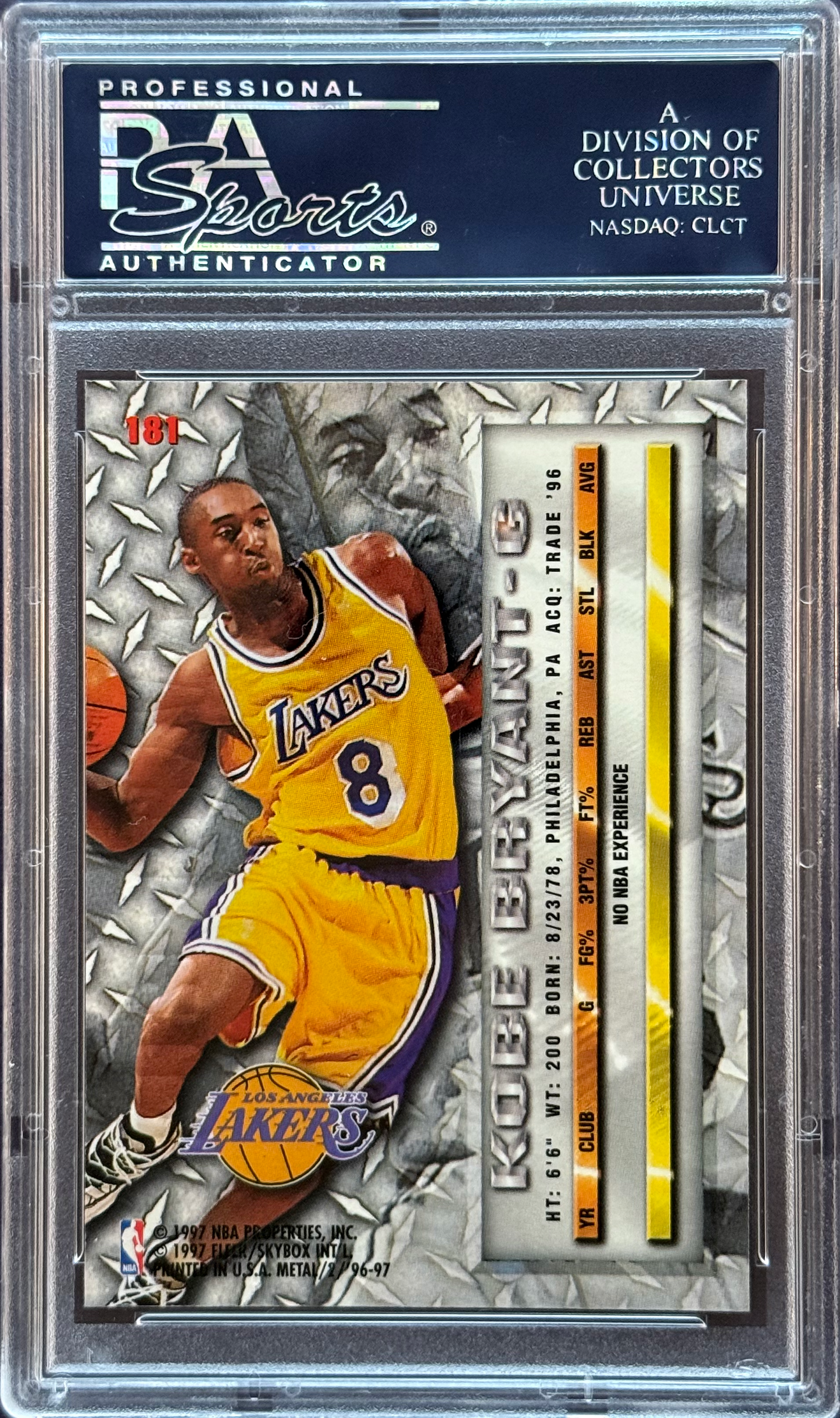 1996 Fleer Metal Kobe Bryant #181 PSA 10