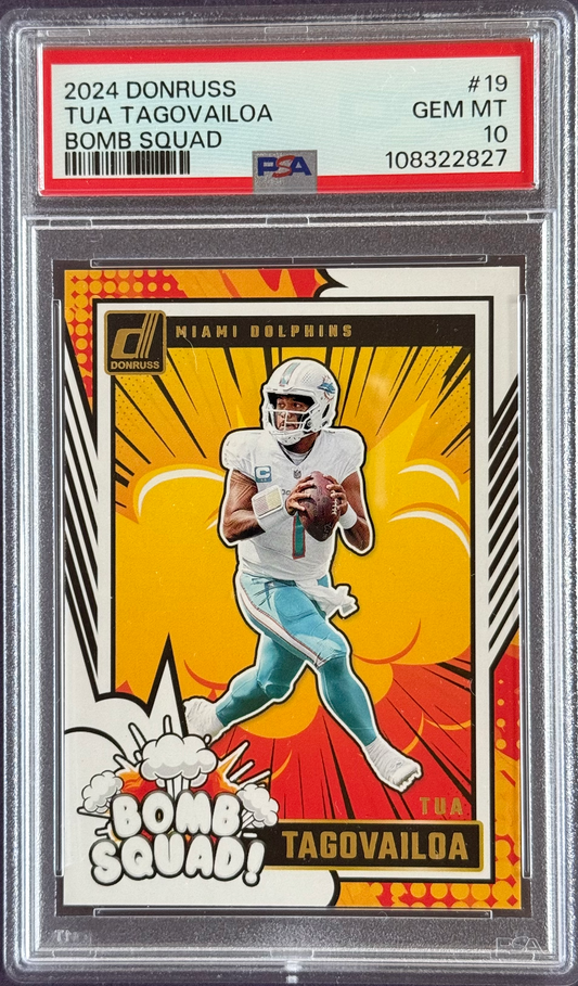 2024 Donruss Tua Tagovailoa Bomb Squad #19 PSA 10