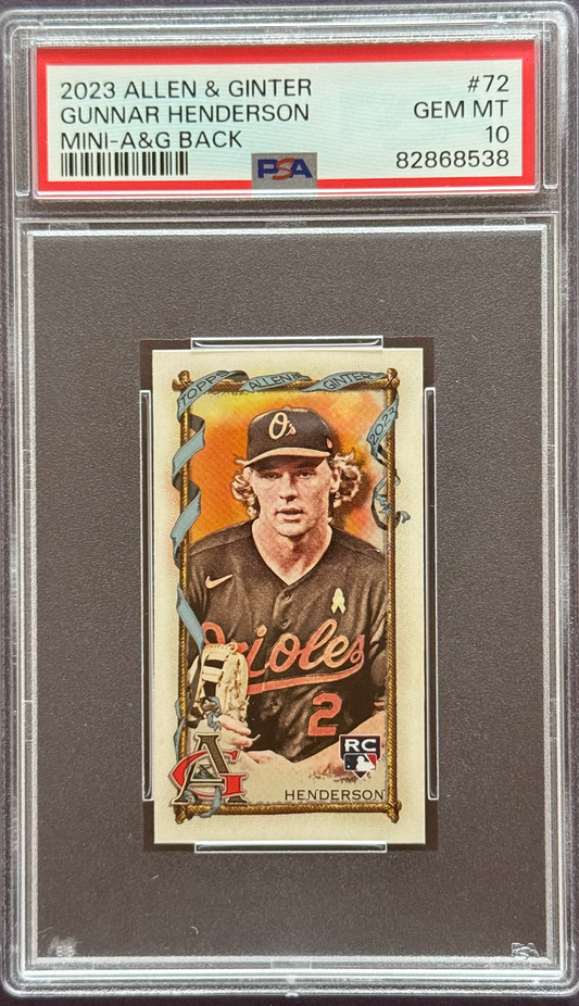 2023 Allen & Ginter Gunnar Henderson Mini-A&G Back #72 PSA 10